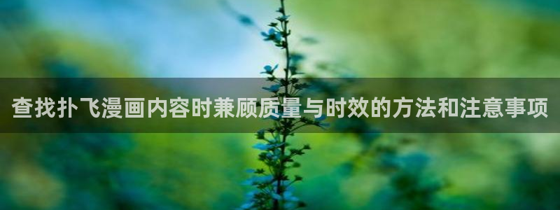 漫蛙入口:查找扑飞漫画内容时兼顾质量与时效的方法和注意事项