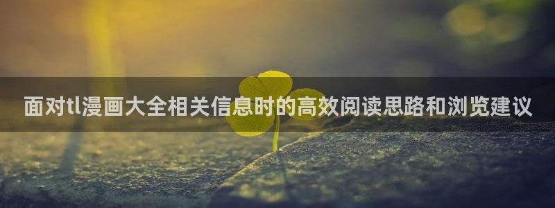 漫画分类：面对tl漫画大全相关信息时的高效阅读思路和浏览建议